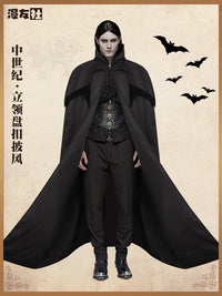 5万圣节cos服中世纪复古吸血鬼斗篷立领派对欧美角色扮演舞台服装