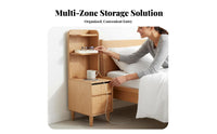 Slim Multi-Drawer Nightstand Modern Minimalist and Design Bedside Table Space-Saving Design Long-Lastinging Construction