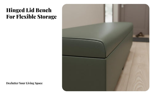 Space-Saving Design Upholstered Shoe Changing Stool Multi-Purpose Cushioned Entryway Stool Sturdy Construction Storage Bench High-Density Foam Cushion for Apartment Dwellers, Families, Homeowners, Mudroom, Hallway, Walk-in Closet, Living Room