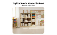 Sturdy Construction Solid Wood Bookcase Long-Lasting Joinery without Standing Grid Shelf High Load Capacity Cube Storage Organizer Stable Base for Families, Students, Homeowners, Kindergarten, Kids Room, Playroom, Bedroom
