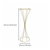 Metal Hourglass Flower Holder Wrought Iron Centerpiece Stand for Party, Entryway