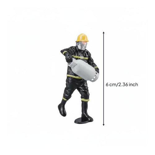 1:32 Firefighter Model Photography Prop Firefighter Figurine Miniature Scene
