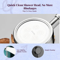 High Pressure Rainfall Shower Head, Stainless Steel, Silver
