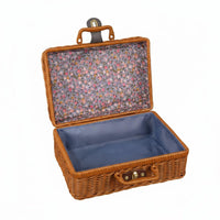 Vintage Design Suitcase With Handle Wicker Gift Box Handmade Look