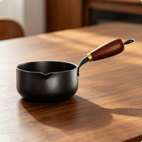 Cast-Iron Mini Frying Pot Black Cast-Iron Pour Pot Glass Lid