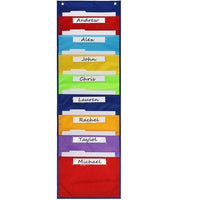 Rainbow File Organizer Hanging Bag with 8 Pockets and Label Window