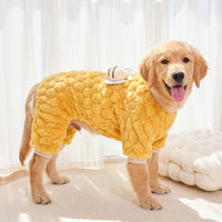 Bee Costume Dog Four-Leg Clothing with Flaps and Antennae, Thickened Polyester Dog Bee Suit, Winter Warm Apparel for Small and Medium Pets