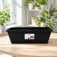 Self-watering flower pot, wall-mounted, tabletop, floor-standing, black