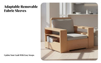 Upholstered Settee with Drawers Nordic aesthetic Living Room Furnishing sturdy Wood Frame Seating Furniture for Apartment Dwellers, Home, Bedroom, Entryentry