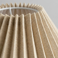 Pleated Lampshade, Light Shade, Detachable Pendant Lamp Cover, Table Lamp Shade, #variant:Khaki Linen