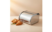 Stainless Steel Bread Box Sleek Design Hinged-Lid Bread Container for Home Cooks