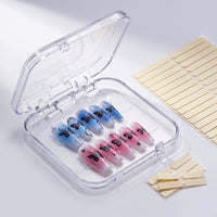 16 Pieces Press-on Nail Box Plastic Press-on Nail Packaging Box Square