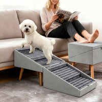 Foldable Dog Stairs Space-Saving Foldable Pet Stairs Easy to Clean Non-Slip Pet Steps for Sofa