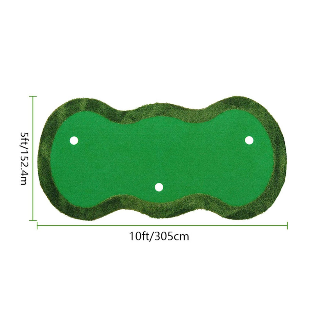 3 Hole Putting Mat Easy Storage Sports Equipment Anti-Slip Base for Golfers