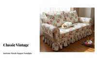 Removable and cleanable Cover Floral Print Rolled side Settee Country design Sofa Retro Design Loveseat Jacquard Fabric for Apartment Dwellers, Interior Decorators, Lounge Area, Sunroom, Bedroom, Home Office