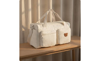 Quilted Travel Bag Padded Quilted Duffel Bag Multiple Pockets for Commuters, Parents, Nursery