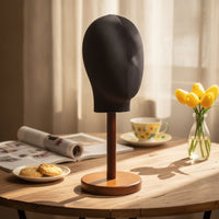 Mannequin Head with Wooden Base Sturdy Head Mannequin Hat Display Stand for Boutique Owners
