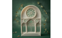 Gothic Window Panel Miniature Cathedral Facade Pointed Arch Rose Window Panel