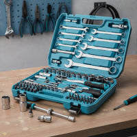 82-Piece Automotive Repair Tool Kit Custom-Molded Car Tool Set with Case Allall-Inclusive Socket Set with Ratchet Portable for Diyers, Garage, Roadside Emergency