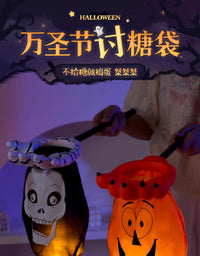 万圣节讨糖袋儿童糖果袋子装饰品手提篮南瓜灯桶道具礼物小玩具包