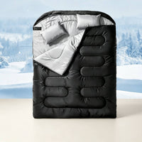 Hooded Sleeping Bag Insulated Rectangular Sleeping Bag Quilted Bedding for Campers, Camping, Tent, Backpacking