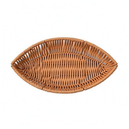 Woven Snack Basket Low-Sided Serving Tray Multi-Purpose