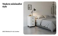 Slim Bedside Table with Drawer Space-Saving Nightstand Multi-Purpose for Bedroom