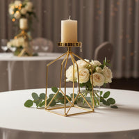 Iron Art Candle Holder Romantic Atmosphere Nordic Candlestick Minimalist Geometric Metal Candlestick for Candlelight Dinner, Living Room