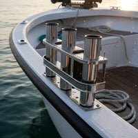 3 Tube Rod Holder Mirror Finish Stainless Steel Rod Rack Easy Install for Anglers