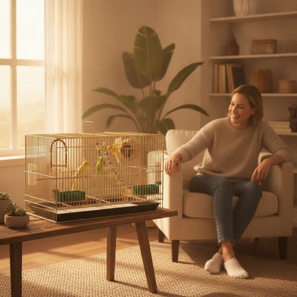 Bird Cage for Parrots Cockatiels, Upgraded Encrypted Metal Folding Cage, Extra Large