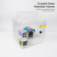 Transparent Hamster Cage with Accessories, Acrylic Villa Cage, Multi-Level Small Animal Cage, Full Transparent Viewing, Dwarf Hamster Habitat