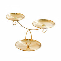 3-Tier Fruit Plate Stand Stainless Steel Gold Cupcake Holder Light Luxury Design
