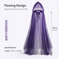Hooded Cloak Maxi Cape for Halloween Party, Fancy Dress Costume Halloween, Grim Reaper Dramatic Cloa - Image 10