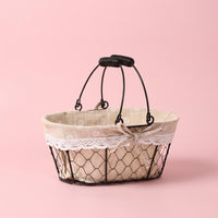 Storage Basket with Double Handles for Shopping and Home Organization, Stainless Steel Fruit and Vegetable