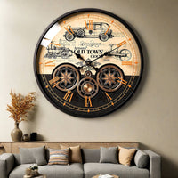 Side Table with Clock Decorative Furniture Compact for Lounge, Study, Decorators
