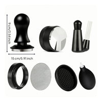 7 Pieces Espresso Accessory Kit Textured Coffee Tamper Distributor Versatile Puck Screen for Baristas