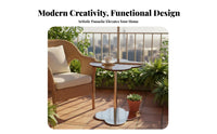 Round Glass Top Table Space-Saving Tripod Glass End Table for Entryway, Renters