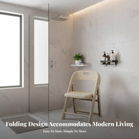 Fold-up Shower Stool Foldable Folding Backrest Chair Drainage Holes for Bedroom