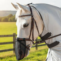 Horse Nose Guard Lightweight Horse Muzzle Mesh Bridle Compatible for Stable