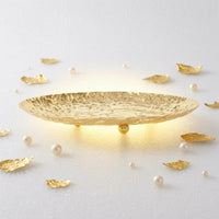 Raised Feet Oval Footed Tray Shallow Hammered Metal Tray Easy to Clean Textured Finish Artisan-Made for Tabletop Display