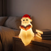 Spirit Lamp with Santa Hat Festive Spirit Lamp Cute Tabletop Ornament for Holiday Decor, Bedside Table