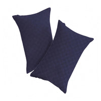 2 Pieces Mini Travel Pillow Curved Checkered Velvet Pillow Ergonomic Design