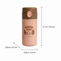 280ml Stainless Steel Water Bottle, Leakproof Thermal Flask, Flip-Top Travel Mug for Office & Car, Mini Insulated