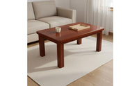 Sturdy Build Solid Wood Coffee Table Spacious Tabletop Modern Tea Table Hand-Finished Home Decor Piece Rustic Charm for Balcony, Small Apartment