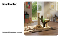 Stable Design Cat Tree with Scratching Post Non-Slip Base Cat Scratching Post with Toys Includes Catnip Balls for Indoors, Living Room, Home