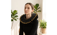 Elizabethan Neck Ruff Theatrical Historical Ruffle Gold-Edged Ruffled for Actors, Cosplayers, Theater, Cosplay, Photoshoots