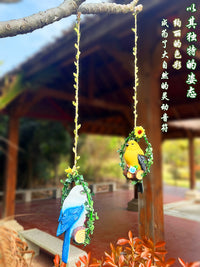 仿真山雀小蜂鸟民宿庭院阳台花园景观布置家居装饰品树上挂件摆件