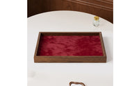 Jewelry Tray with Velvet Lining Minimalist Wood Grain Jewelry Organizer Wooden for Vanity, Dresser