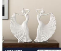 Modern Minimalist Dancing Figure Sculpture, Resin Art Decor