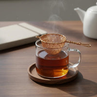 Hand-Woven Copper Tea Strainer Handmade Loose Leaf Tea Strainer Elegant Design Kitchen Utensil